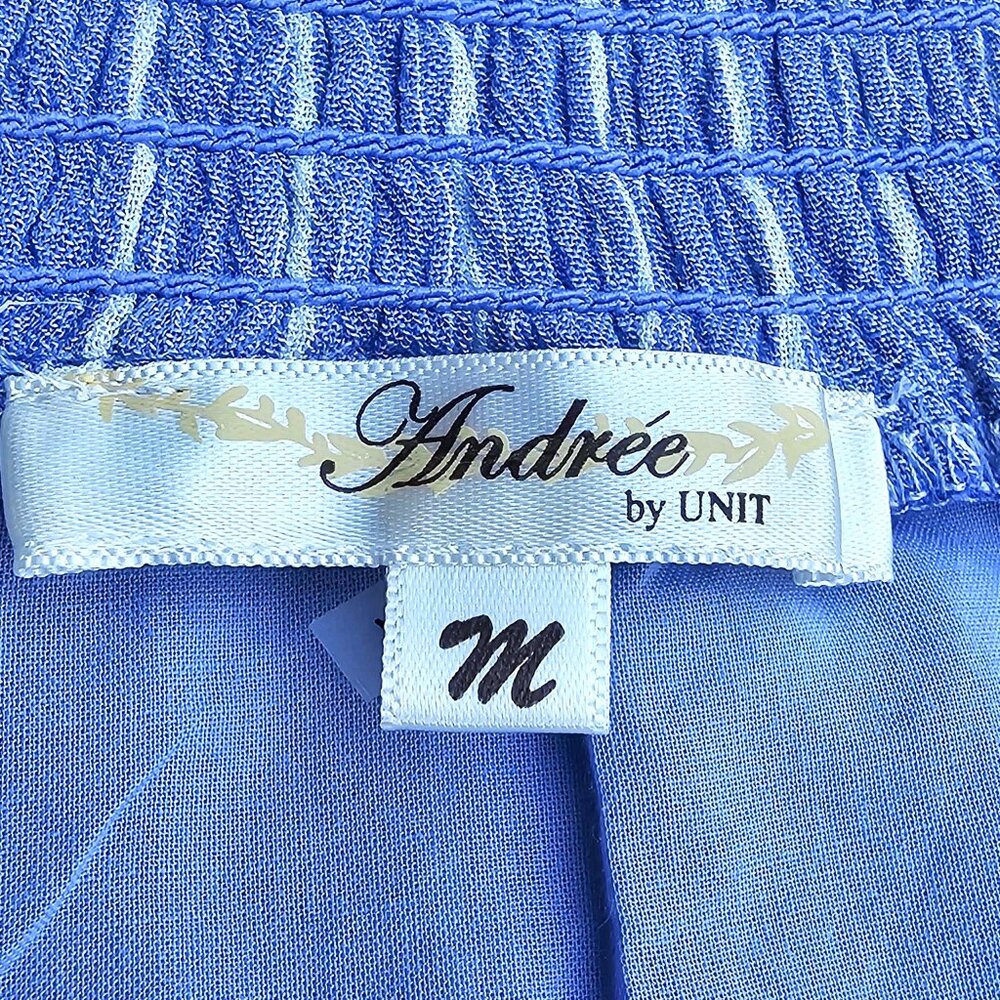 Andree by UNIT Dress. Blue White Striped Colorful Southwestern Embroidery Size M - Picture 14 of 15